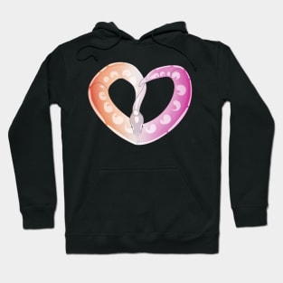 Ball Python Heart (Lesbian Pride Design) Hoodie